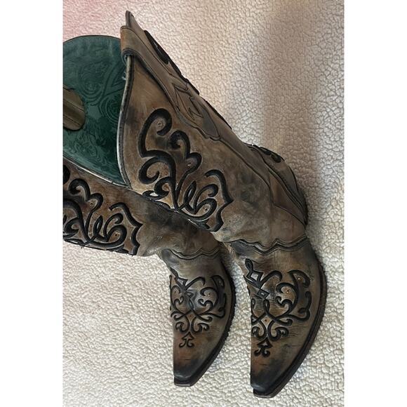 Corral Mens Cowboy Western Boots Brown Embroidered Leather 10M main image 5